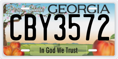 GA license plate CBY3572