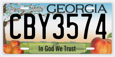 GA license plate CBY3574
