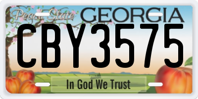 GA license plate CBY3575