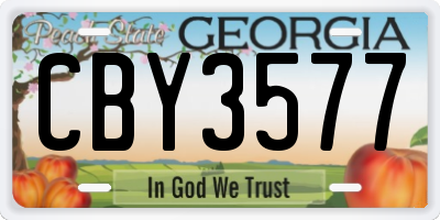 GA license plate CBY3577