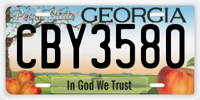 GA license plate CBY3580