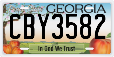 GA license plate CBY3582