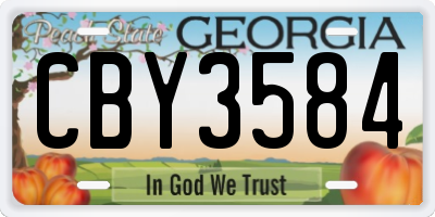 GA license plate CBY3584