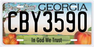 GA license plate CBY3590