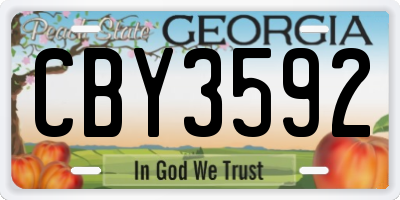 GA license plate CBY3592