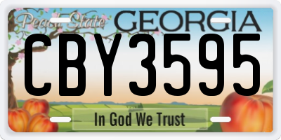 GA license plate CBY3595