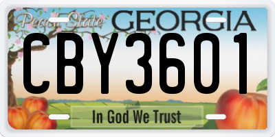 GA license plate CBY3601