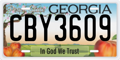 GA license plate CBY3609