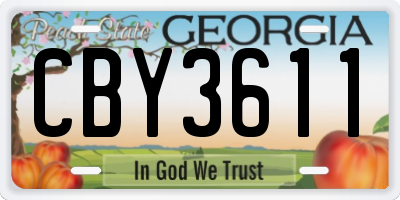 GA license plate CBY3611