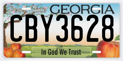GA license plate CBY3628