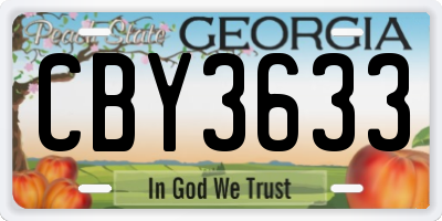 GA license plate CBY3633