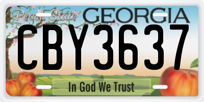 GA license plate CBY3637
