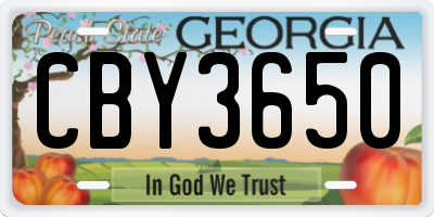 GA license plate CBY3650