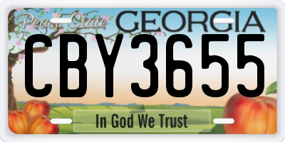 GA license plate CBY3655