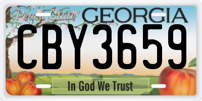 GA license plate CBY3659