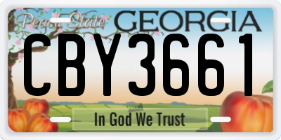 GA license plate CBY3661