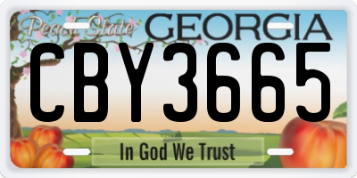 GA license plate CBY3665