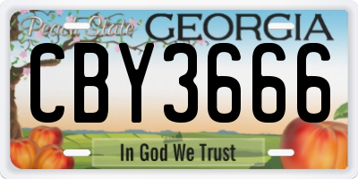 GA license plate CBY3666