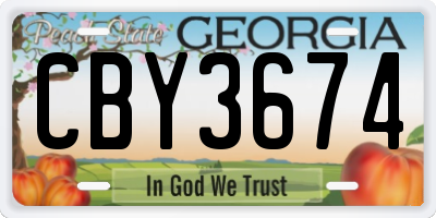 GA license plate CBY3674
