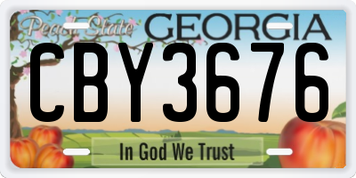GA license plate CBY3676