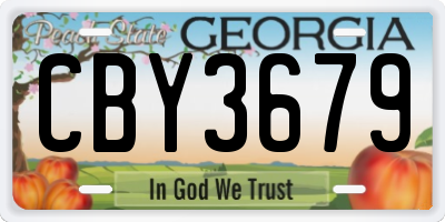 GA license plate CBY3679