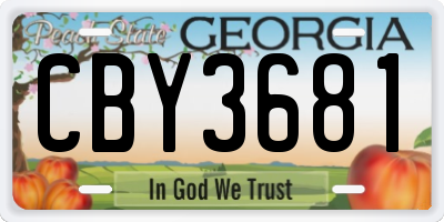 GA license plate CBY3681