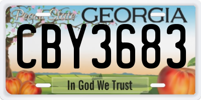 GA license plate CBY3683