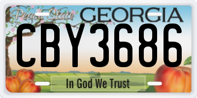 GA license plate CBY3686