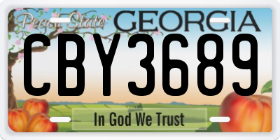 GA license plate CBY3689