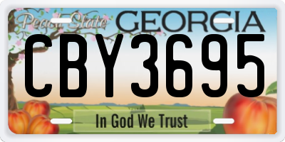 GA license plate CBY3695