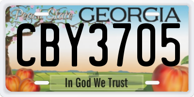 GA license plate CBY3705