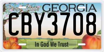 GA license plate CBY3708