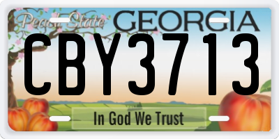 GA license plate CBY3713