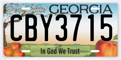 GA license plate CBY3715