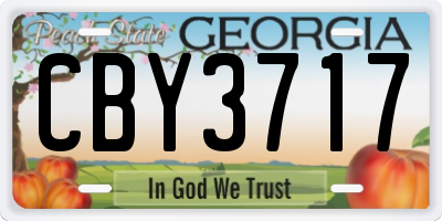 GA license plate CBY3717