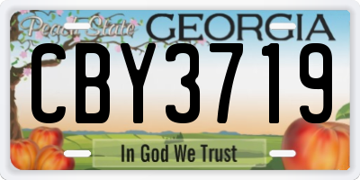 GA license plate CBY3719
