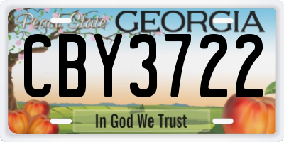 GA license plate CBY3722