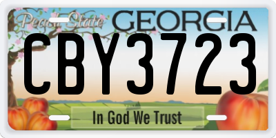GA license plate CBY3723