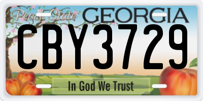 GA license plate CBY3729