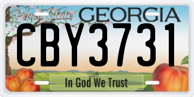 GA license plate CBY3731