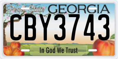 GA license plate CBY3743