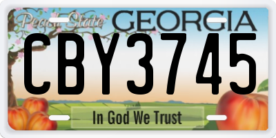 GA license plate CBY3745