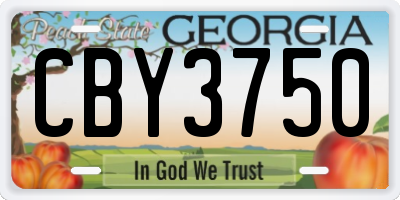 GA license plate CBY3750
