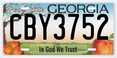 GA license plate CBY3752