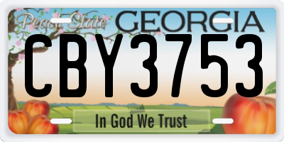 GA license plate CBY3753