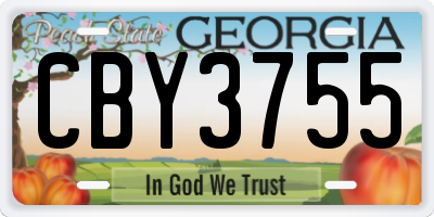 GA license plate CBY3755