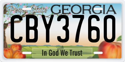 GA license plate CBY3760