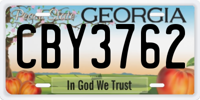 GA license plate CBY3762