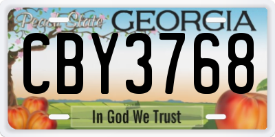 GA license plate CBY3768