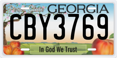 GA license plate CBY3769